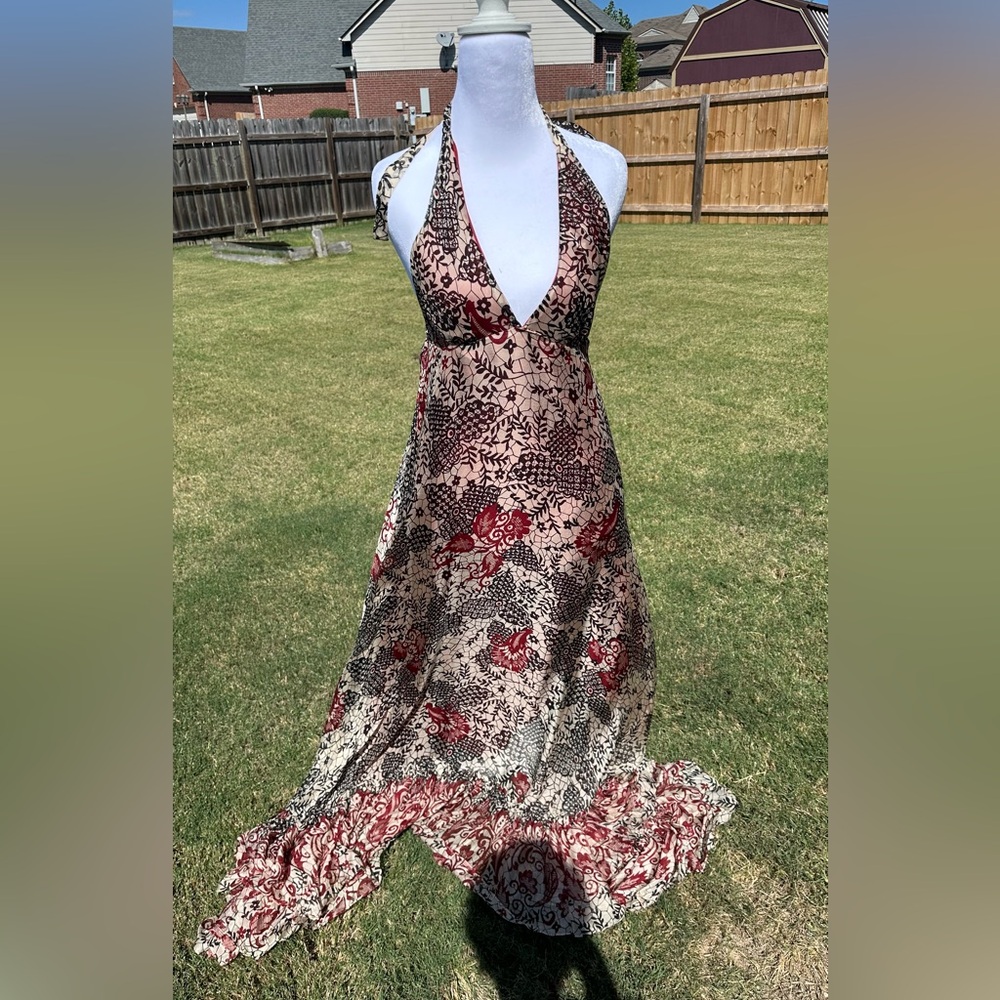 Eliza J Black and Red Floral Maxi Dress